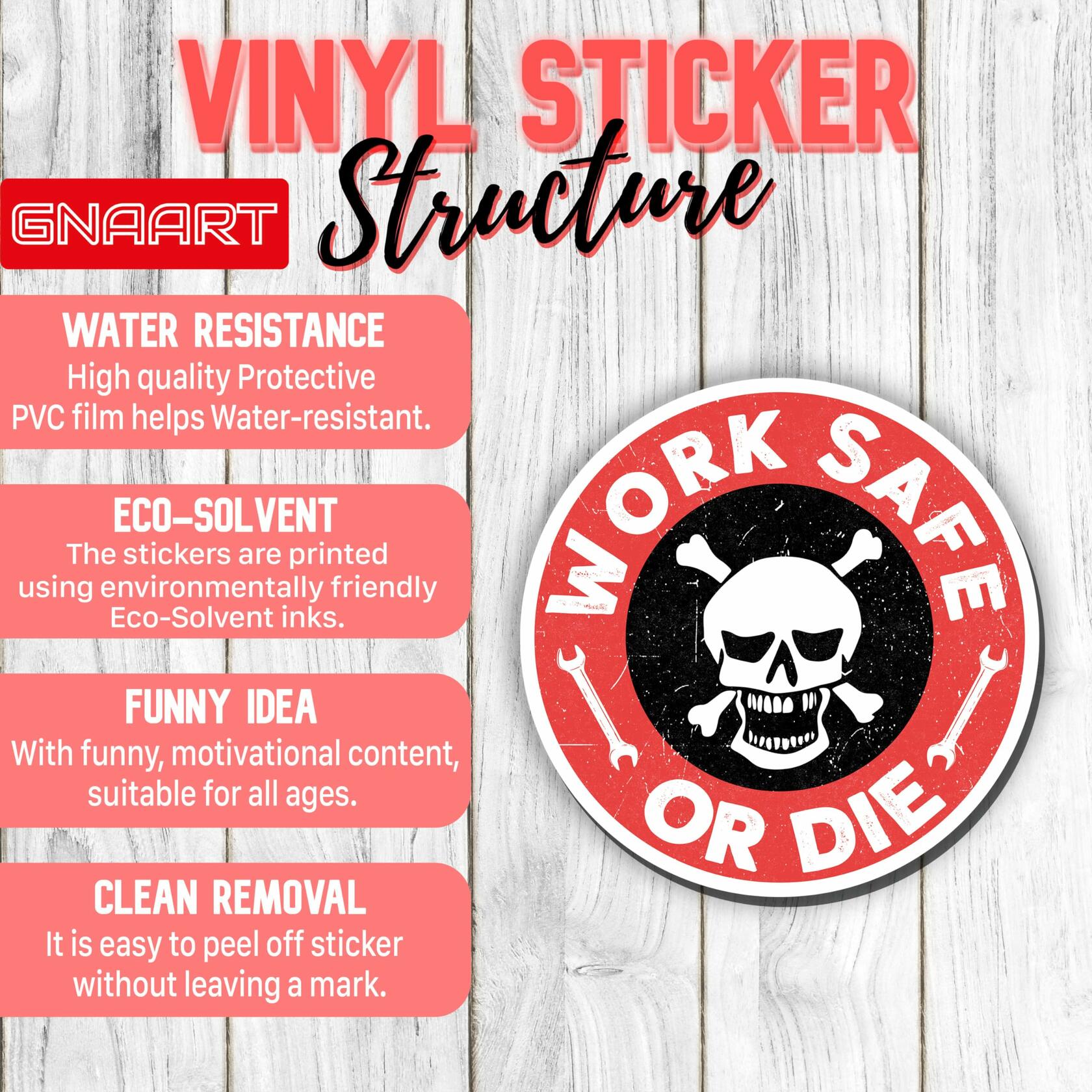 GNAART Work Safe or D*e Lineman Hard Hat Sticker 3 Inch 3Pcs Multi Vinyl
