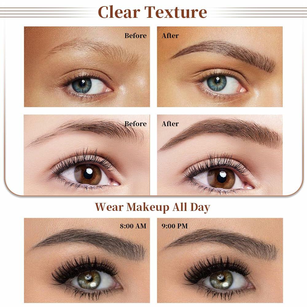 YIWANLLE 3D Microblading Eyebrow Tattoo Pencil Waterproof C-Gray 1 Count