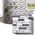 VallisCo 3D Faux Brick Wall Panel 12x12 Black White Marble 10 Pcs PVC