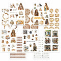 VISUMCIP Vintage Coffee Pre-Cut Journaling Stickers 10 Sheets Coffee Time