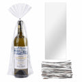 Kolewo4ever Wine Bottle Gift Bags Green Organza 8x16in 100pcs + 200 Twist Ties