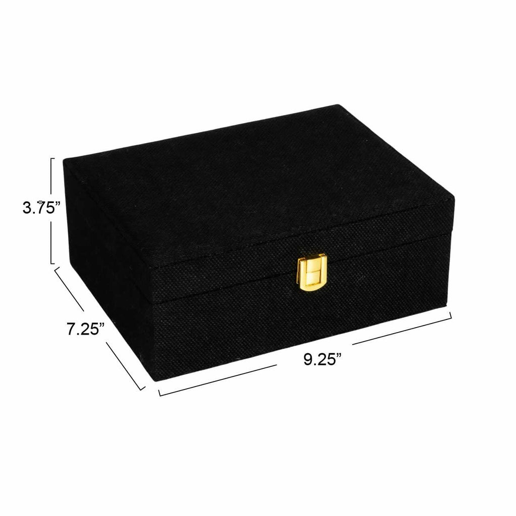 Household Essentials Vegan Leather Travel Jewelry Organizer Box Caramel