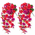Ivydale Artificial Hibiscus Hanging Flowers UV Resistant Outdoor 2pcs Fuchsia