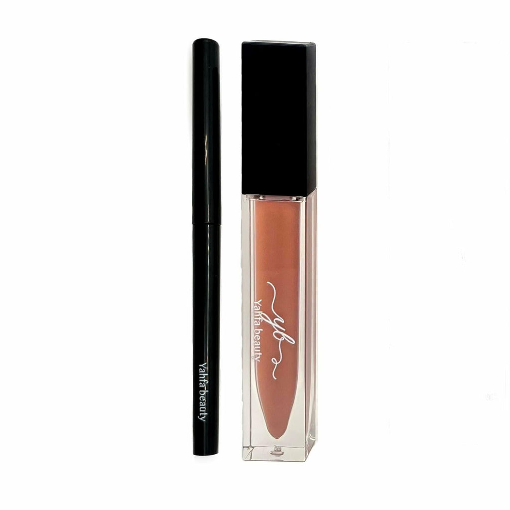 YAHFA BEAUTY | LIPLINER + MATTE LIQUID LIPSTICK | ALL-IN-ONE KIT (NUDE)