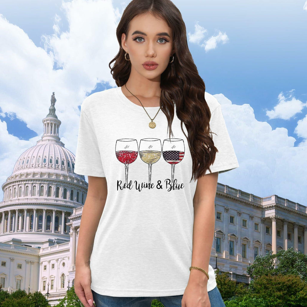 EUOW Women’s American Flag Patriotic T-Shirt 4th of July USA Tee M