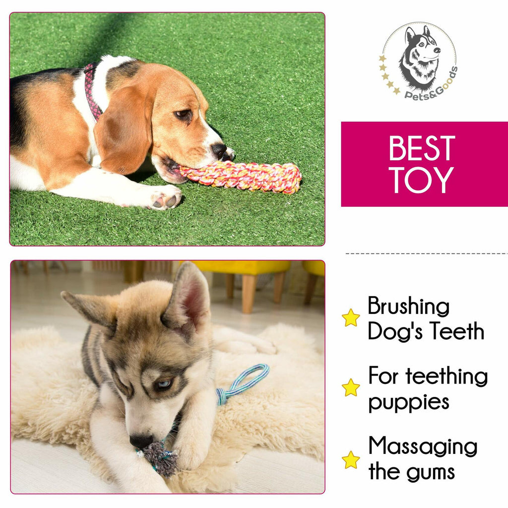 Pets&Goods Rope Dog Toys 13-Pack Durable Cotton Chew Tug Toys