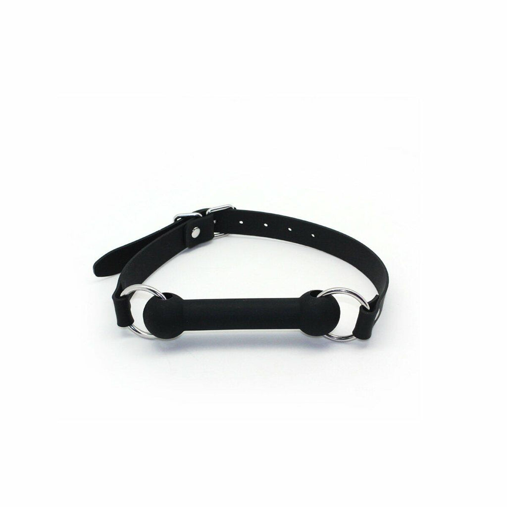 SMspade Sex Mouth Gag Bit Dog Bone Black BDSM Bondage Restraint