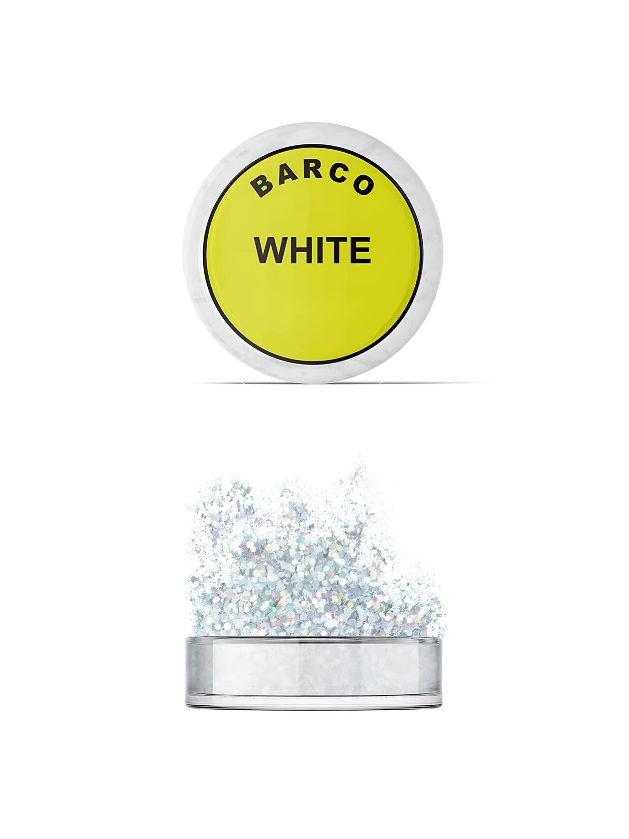 Barco Hologram Glitter White 5g Containers for Cakes Cupcakes Waffles