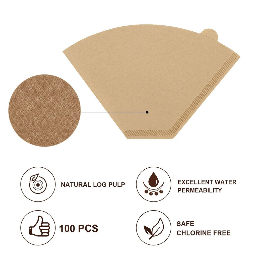 BRIKINTE #4 Cone Coffee Paper Filters for Ninja Coffee Maker 100 Pcs