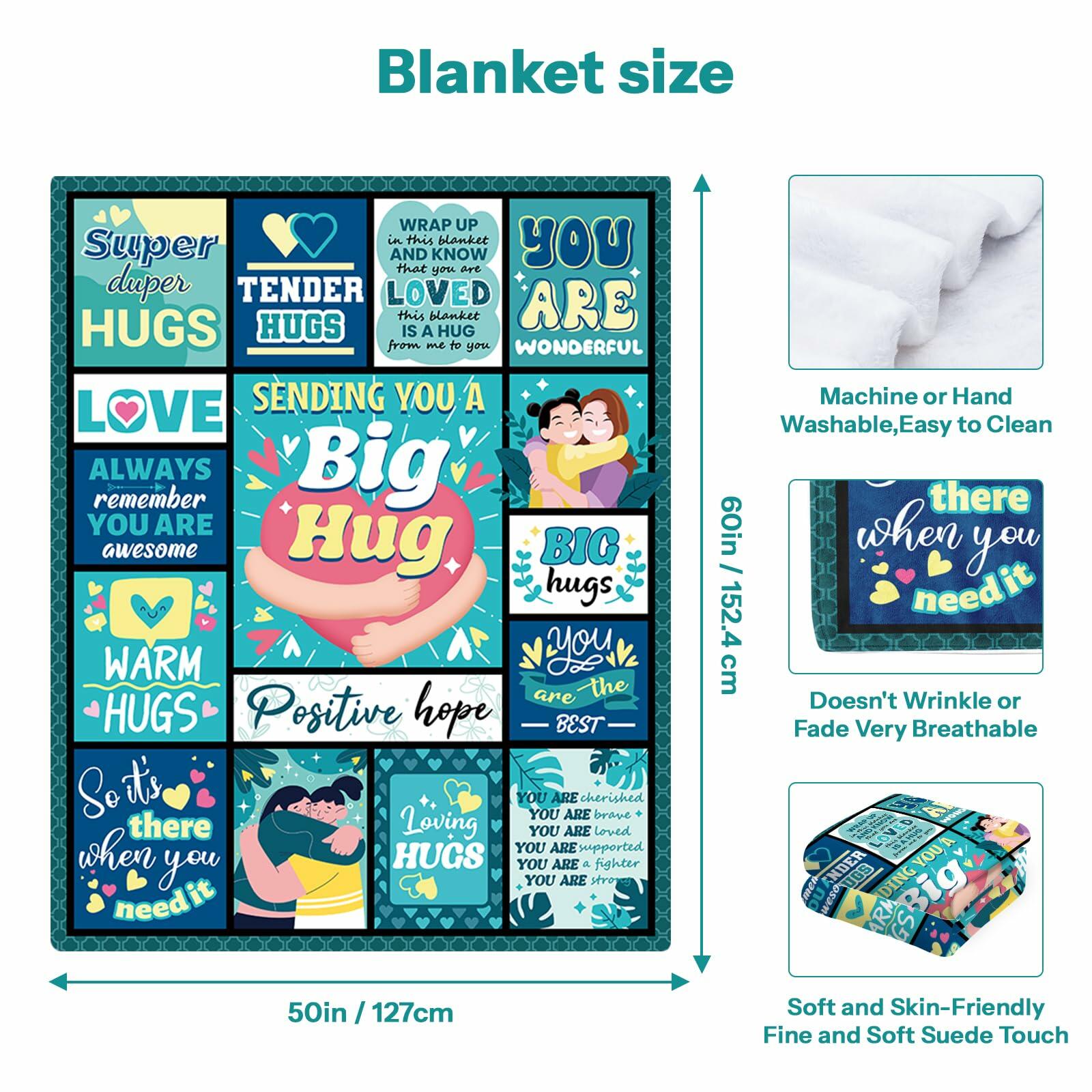 HEIFAM Inspirational Healing Hug Blanket Green 60x80 Size 80x60