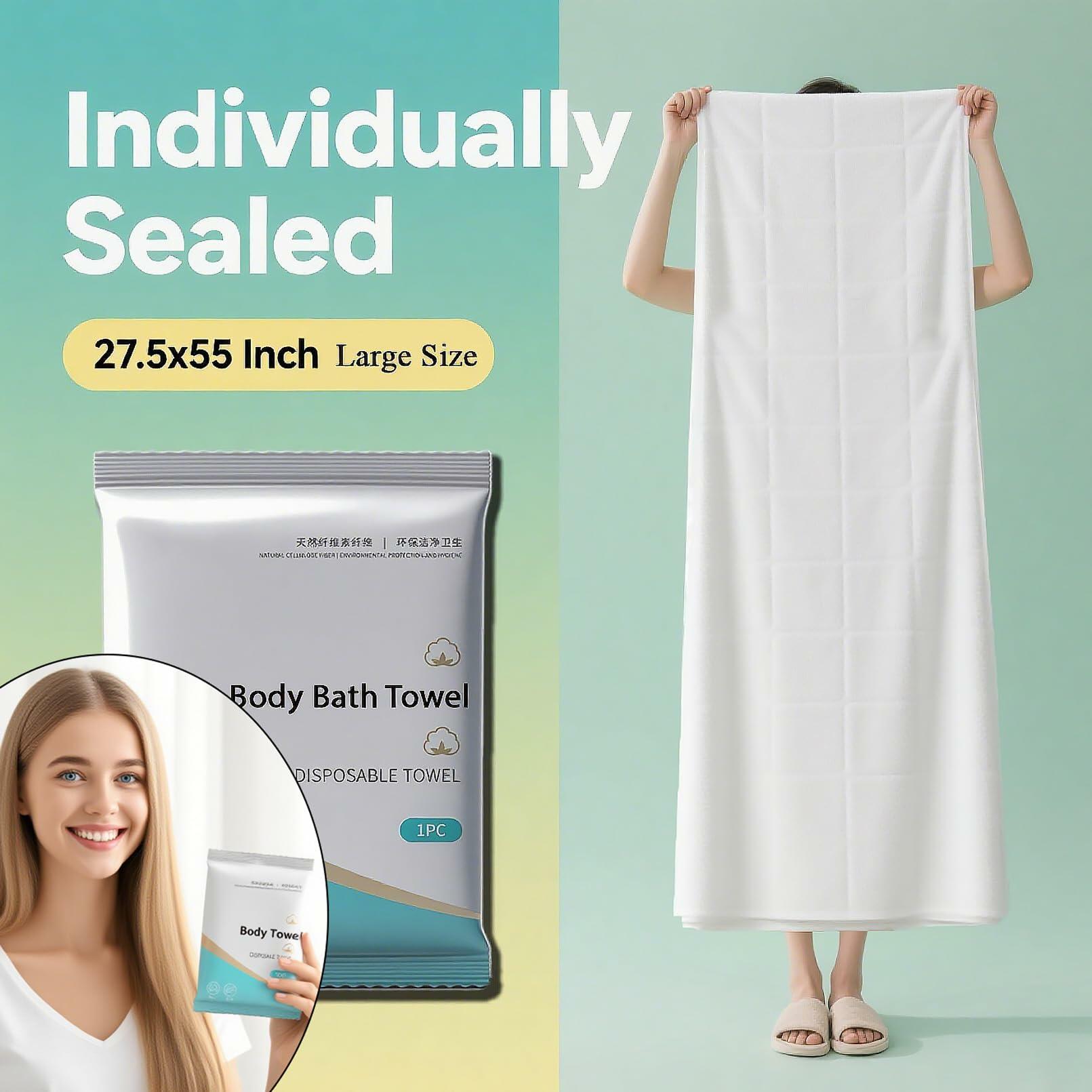Generic Disposable Bath Towels 10 Pack Large 27.5x55 White