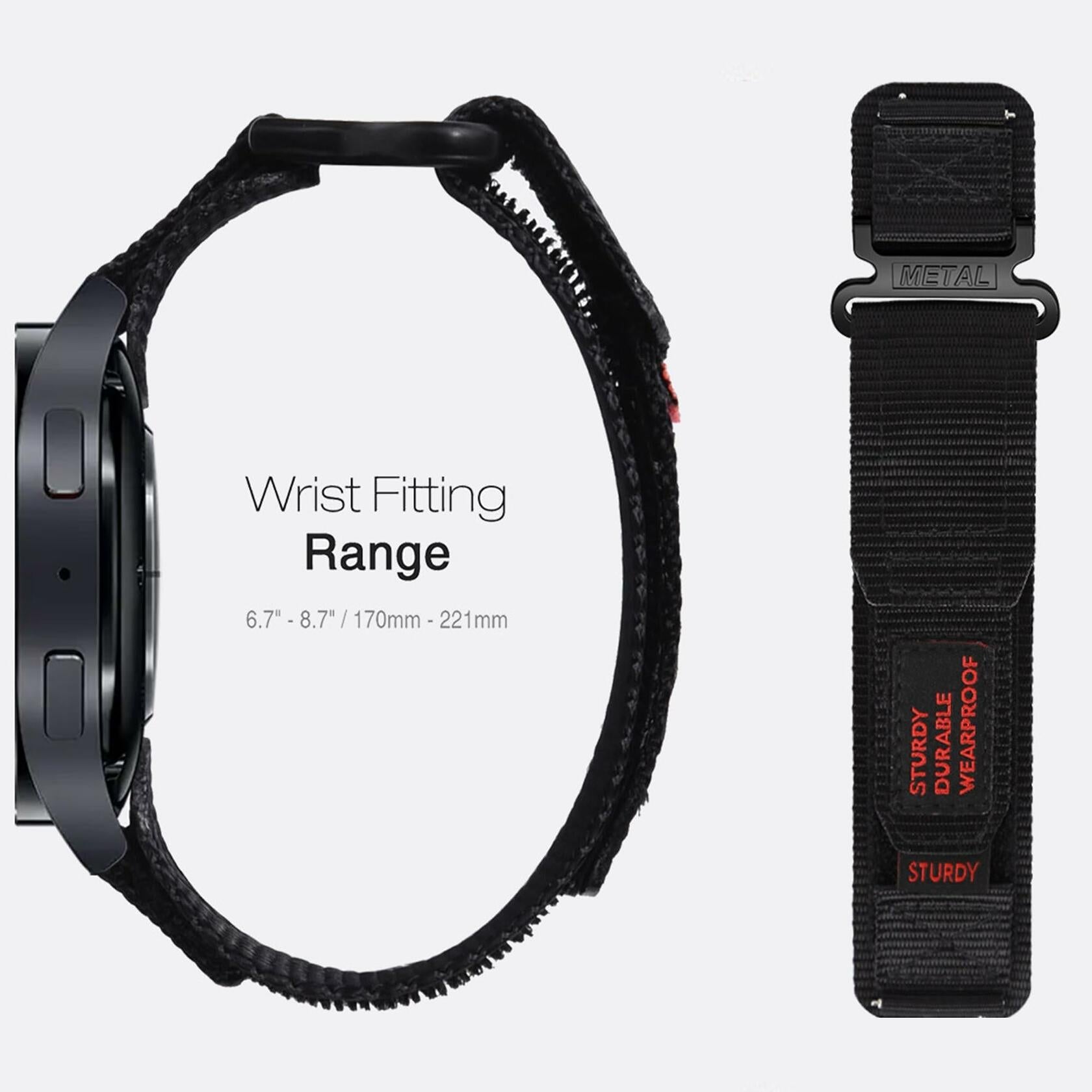 Lamshaw Compatible OnePlus Watch 2R Nylon Sports Strap Orange