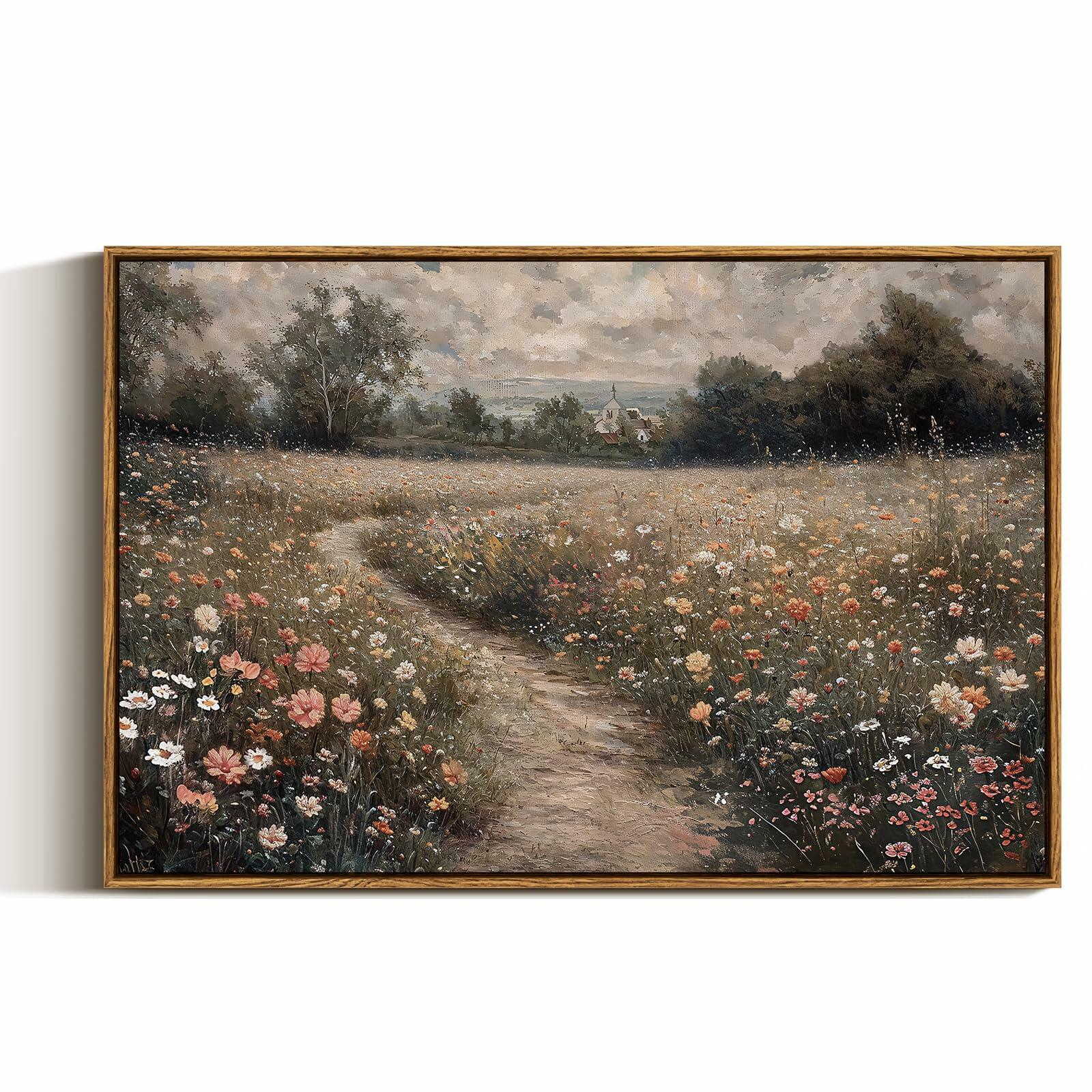 VIYYIEA Framed Canvas Wall Art Home Decor Vintage Bohemian Black 12x16 Inch