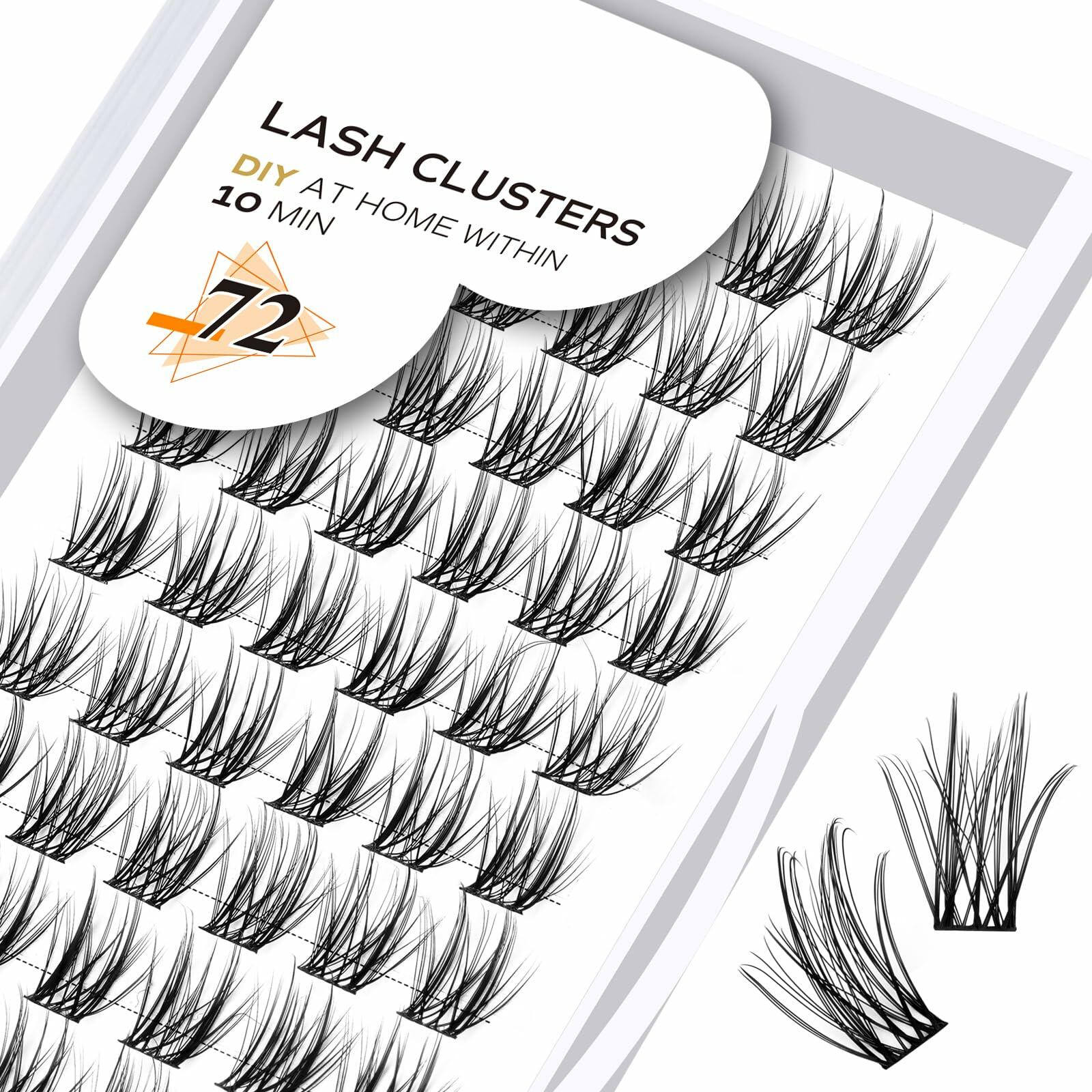 Lash Clusters B03 D Curl 18mm DIY Wispy Volume Eyelash Extensions 72pcs