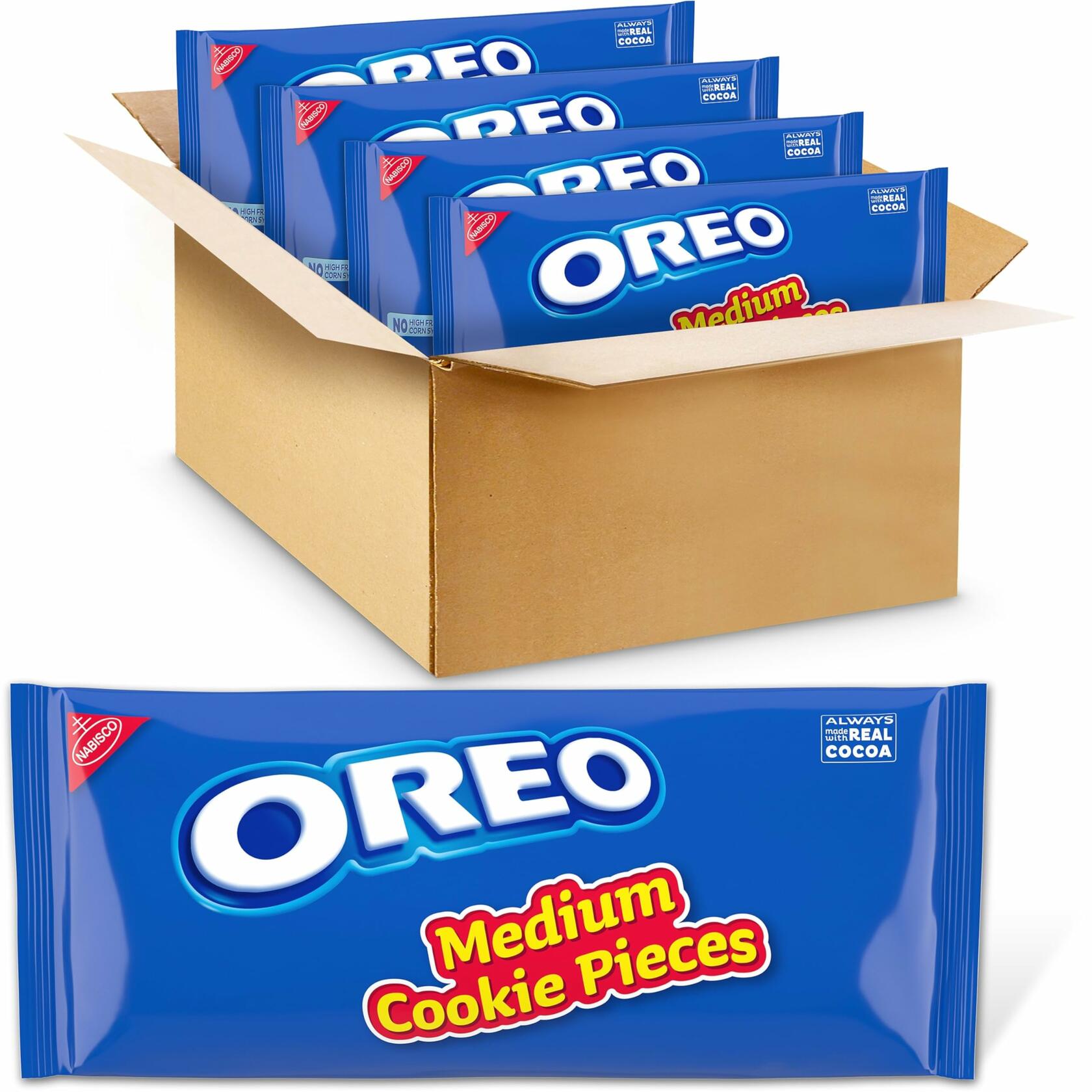 OREO Chocolate Sandwich Cookies Medium Pieces 4 Pack 2.5 lb Bags Total 10 lb