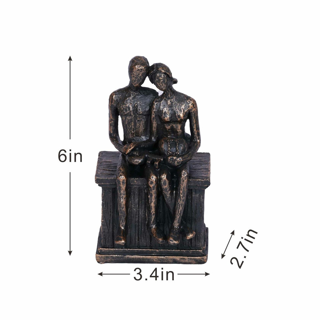 PUHOZN Iron Swing Couple Sculpture Wedding Love Statue Copper Classic Size