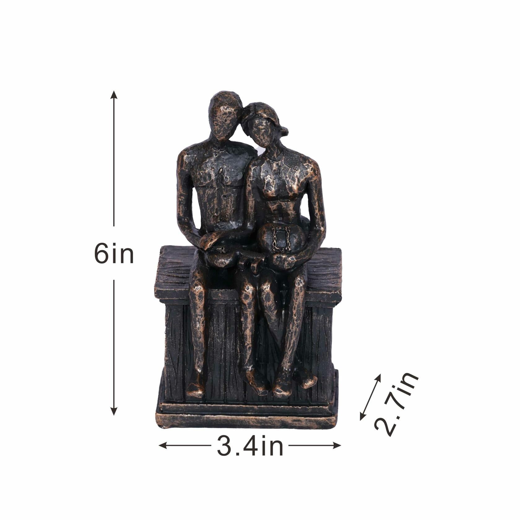 PUHOZN Iron Swing Couple Sculpture Wedding Love Statue Copper Classic Size