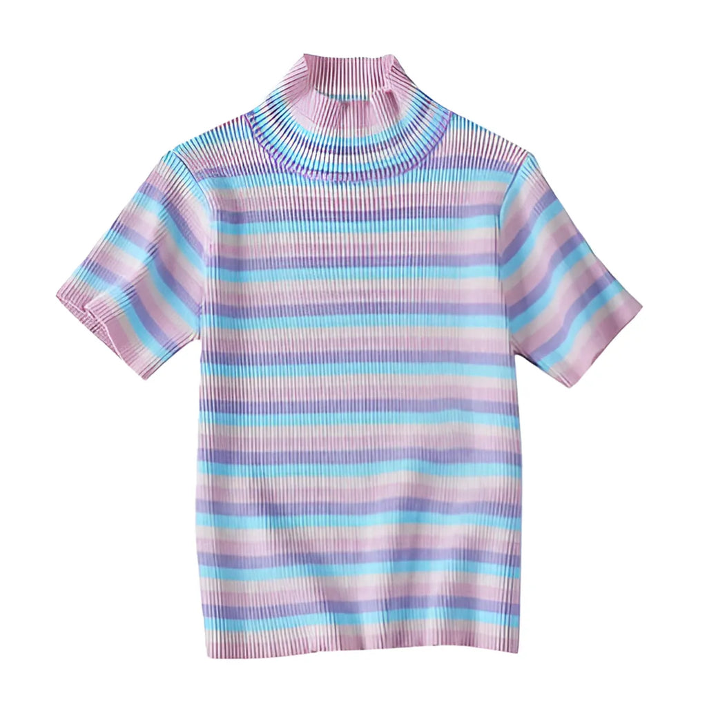 Pastel Striped Crop Top