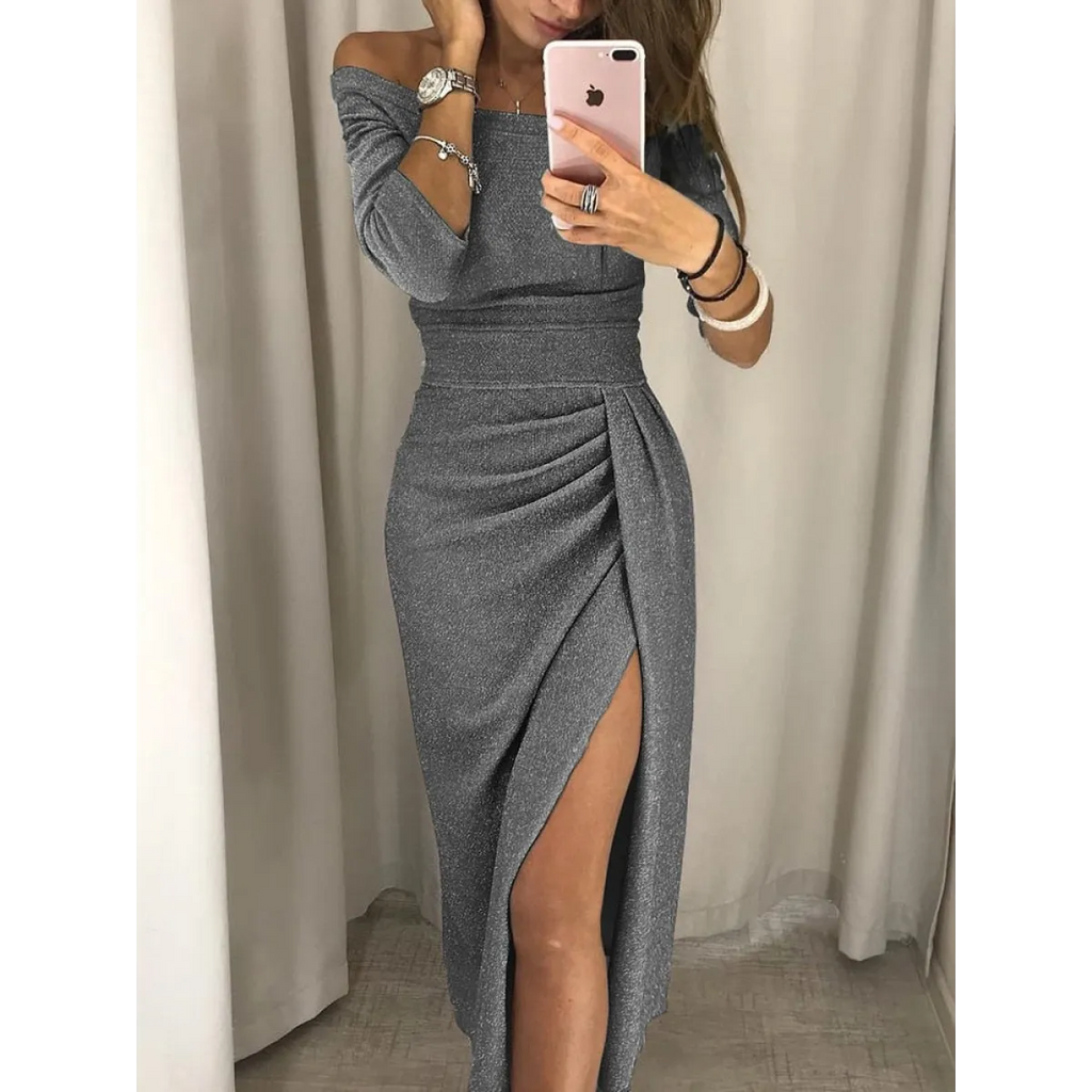 Sexy Pleated Split Dress