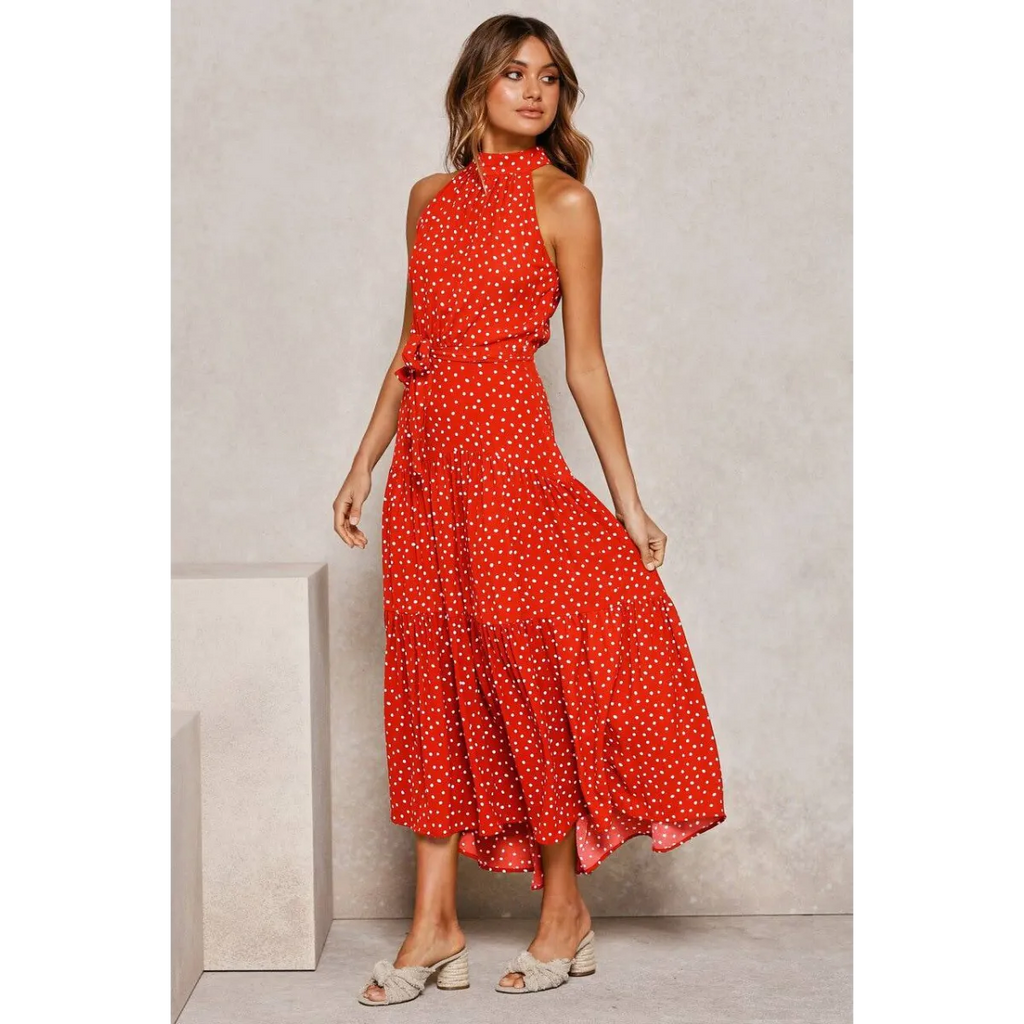 Polka Dot Halter Dress