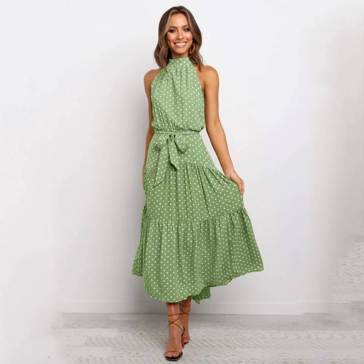 Polka Dot Halter Dress