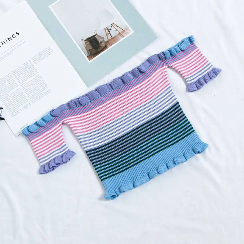 Rainbow Striped Crop Top