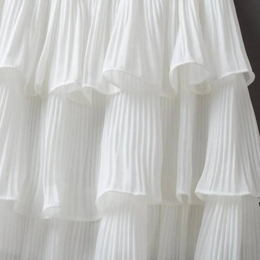 Boho Ruffle Mini Skirt With Elastic Waist