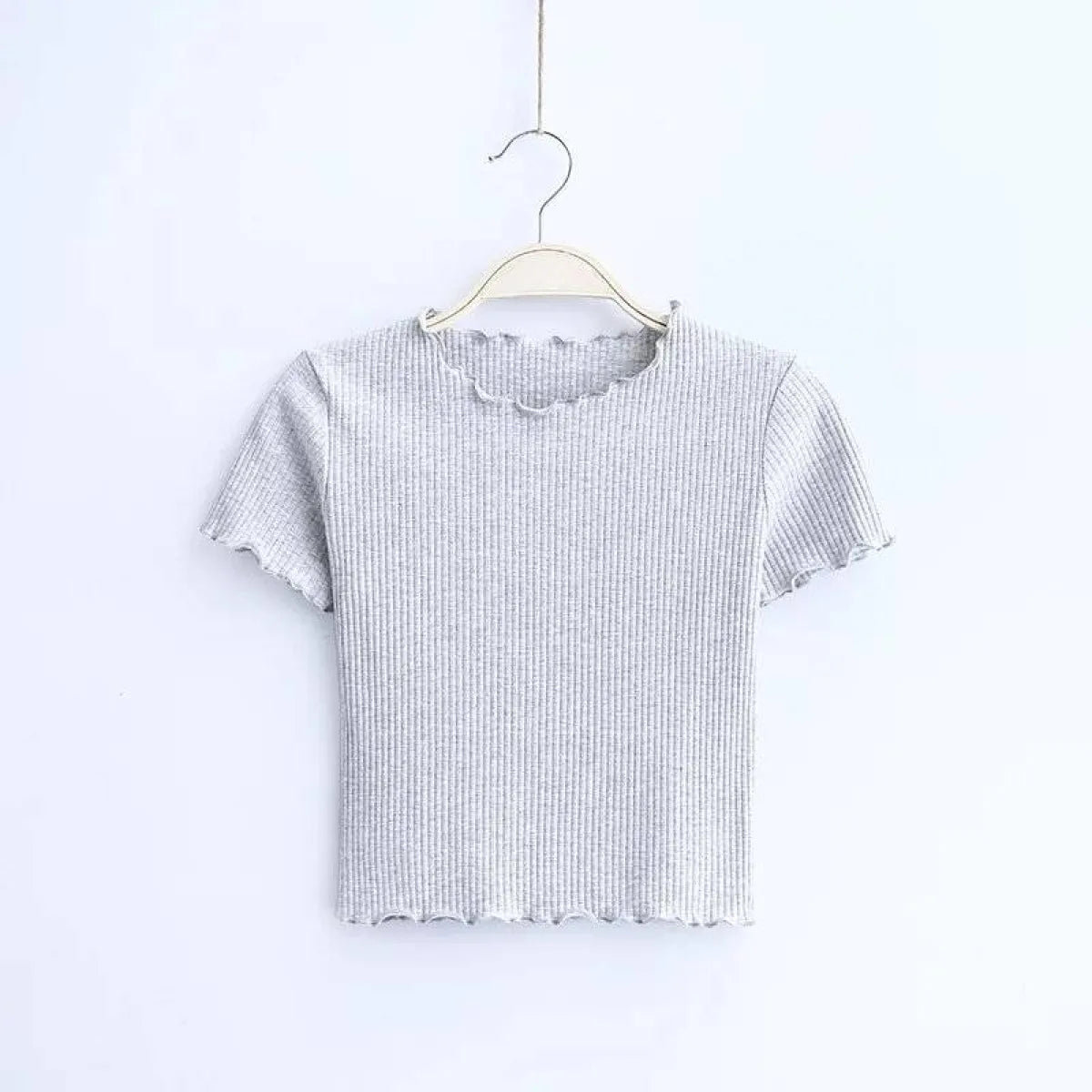 Ruffle Trim Crop Top