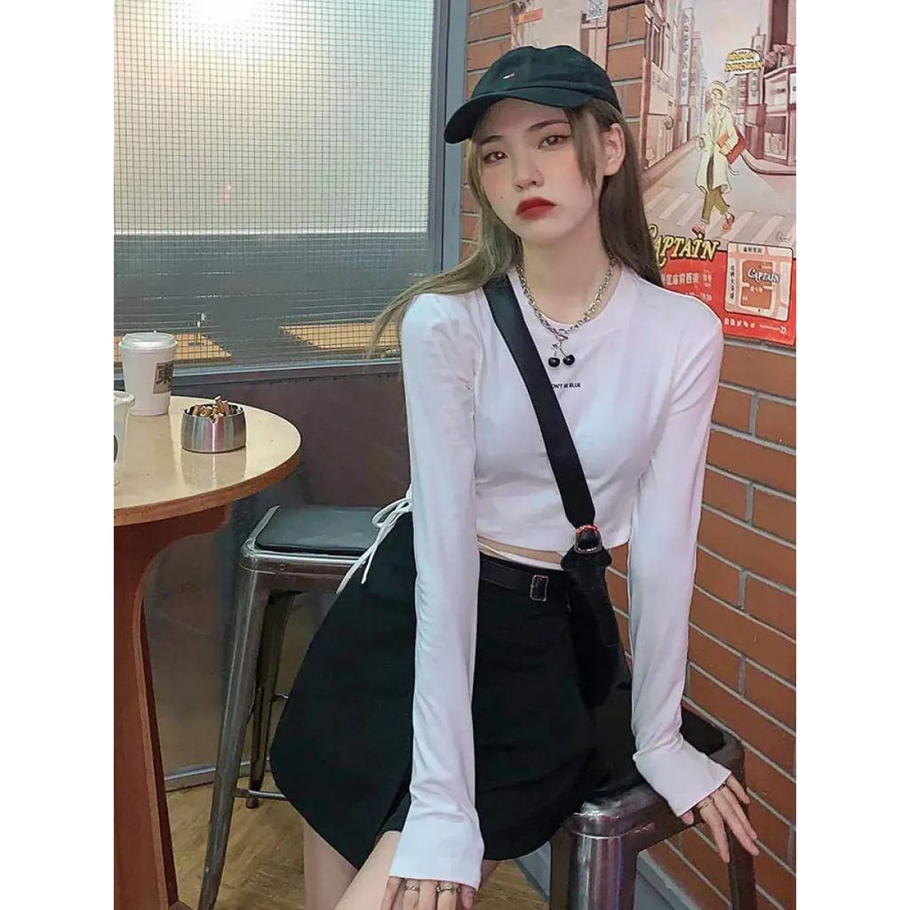Sexy Crop Long Sleeve T-Shirt