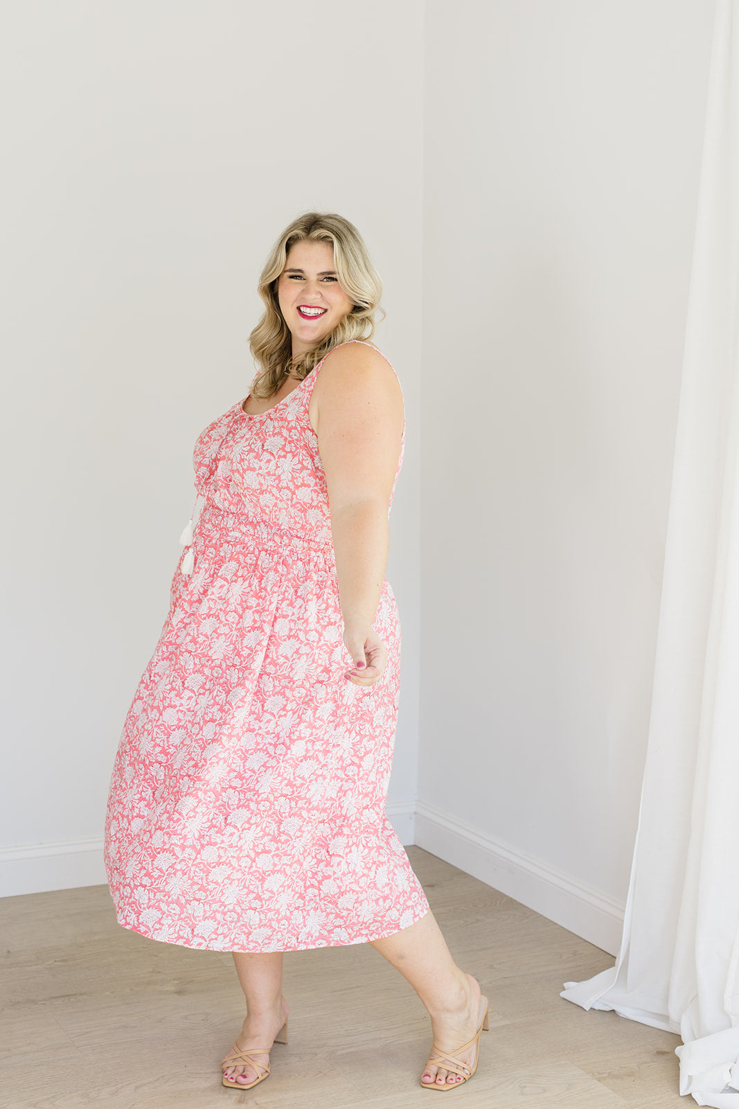 The Kiley Tank Dress in Watermelon Sorbet - Final Sale