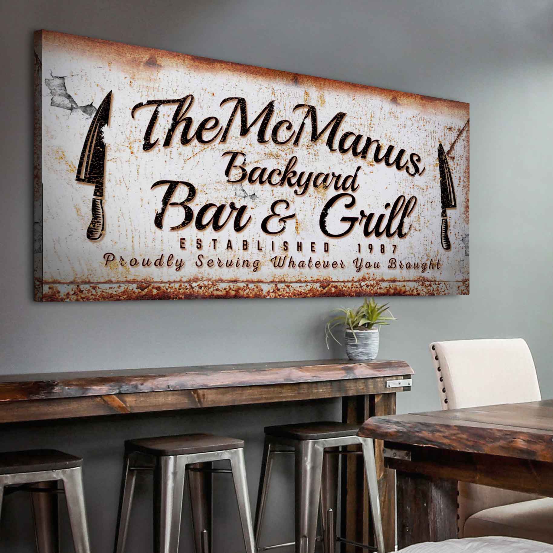Backyard Bar & Grill Sign II