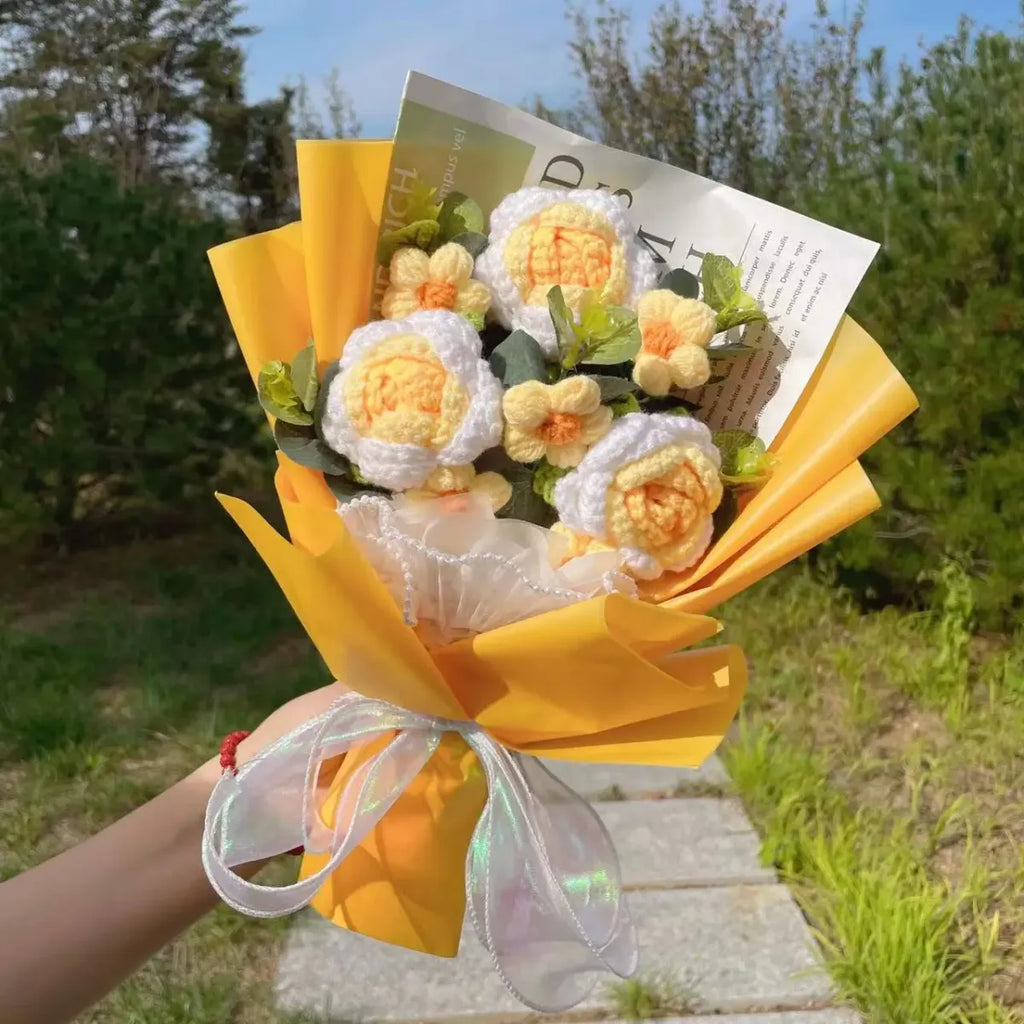 Sunflower Crochet Bouquet – Handmade Gift for Weddings & Birthdays