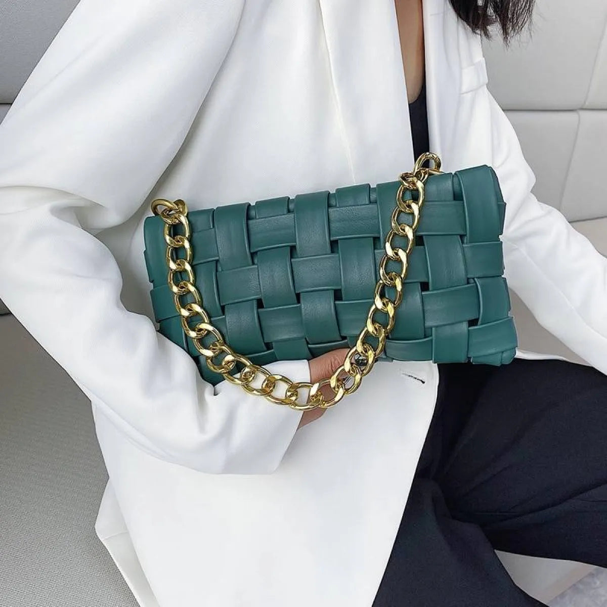 Weave Design Crossbody Bag