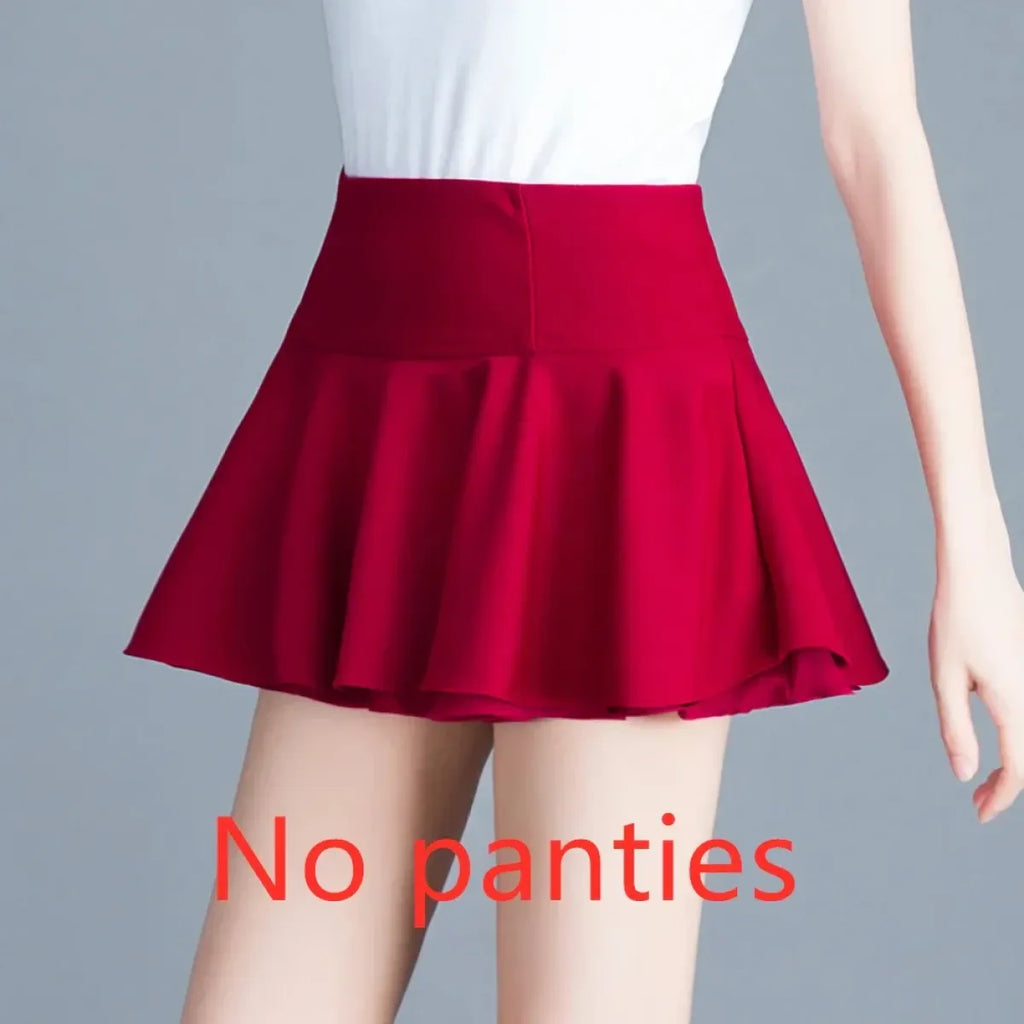 White Flared Kawaii Skater Skirt – High Waist Mini for Summer Looks