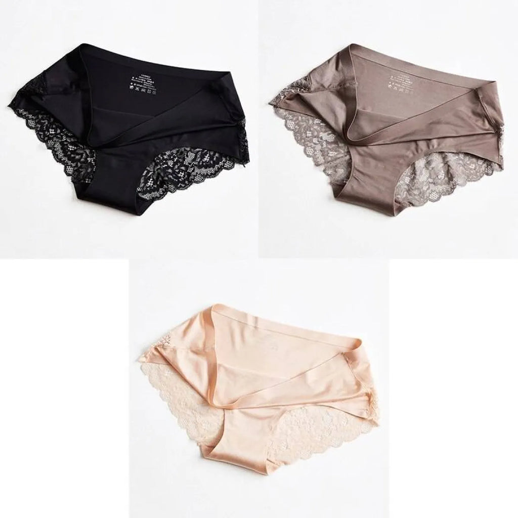 3 Seamless Panties With Lace
