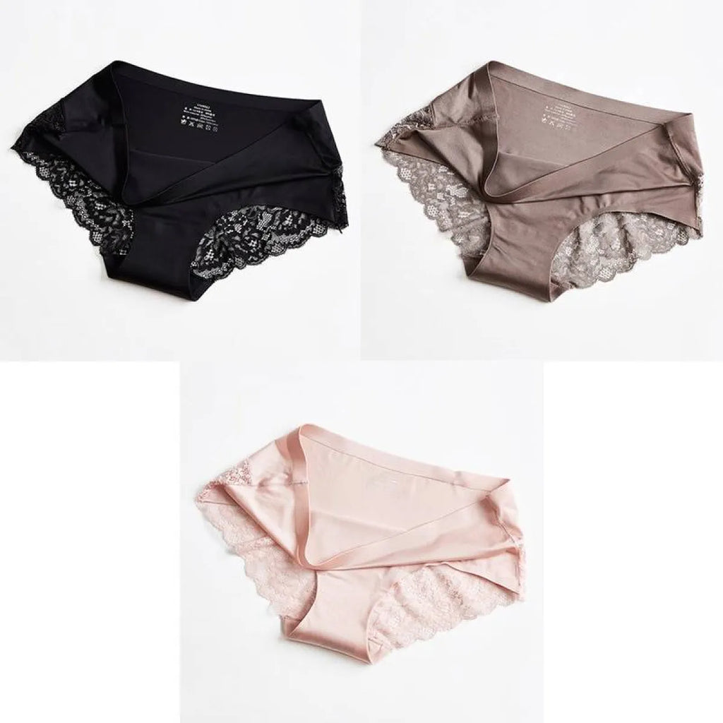 3 Seamless Panties With Lace