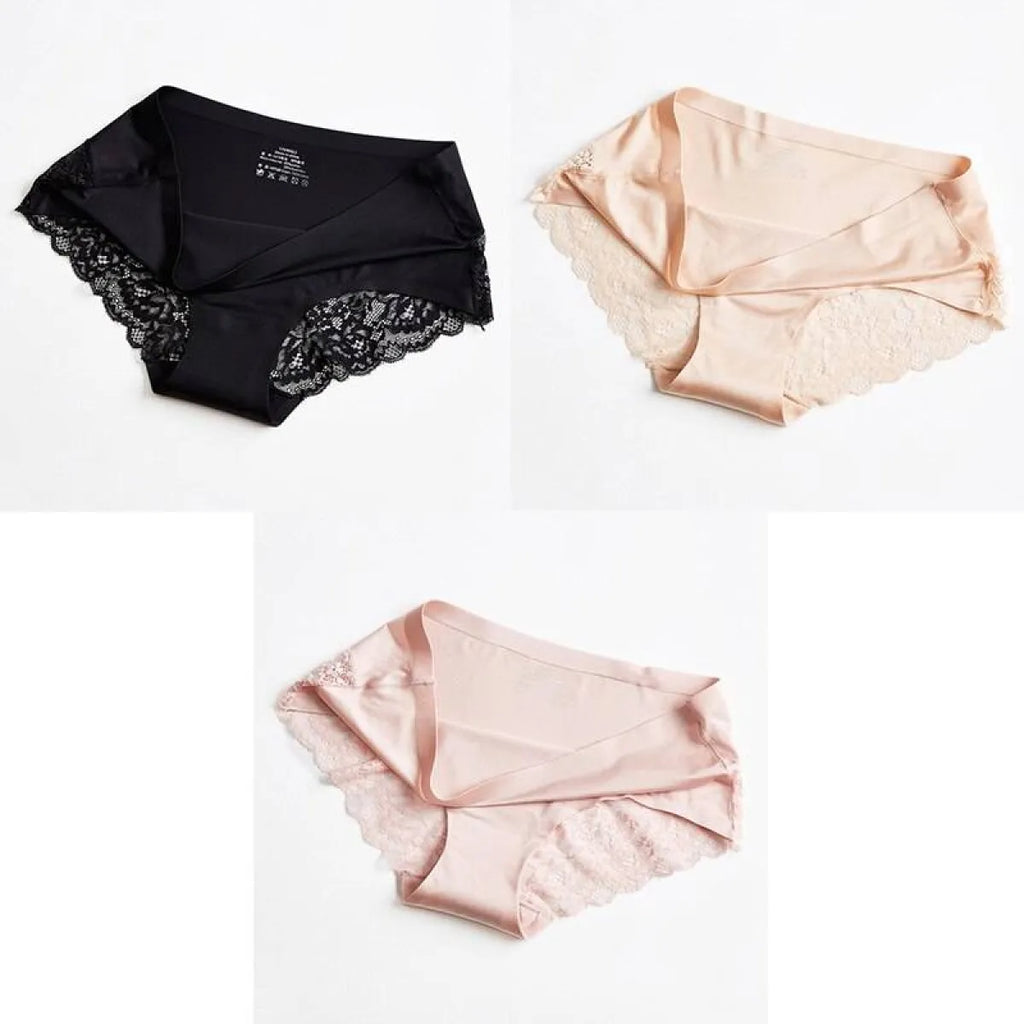 3 Seamless Panties With Lace