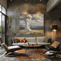 Yellowstone Icon: Old Faithful Geyser Eruption Oil Painting